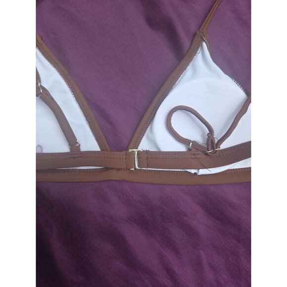 Brown Triangle Bikini Swim Top*Adjustable Straps & Back Clasp Closure *EUC*Small - Picture 3 of 3